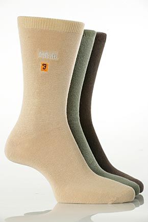 Mens 3 Pair Farah Cotton Rich Plain Trouser Sock  50 OFF In 4 Colours Black