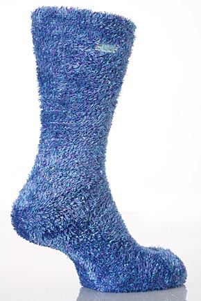 Ladies 1 Pair Elle Multicoloured Silky Soft House Socks In 4 Colours