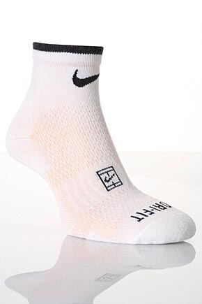 Mens & Ladies 2 Pair Nike FIT DRY Half Cushioned Cotton Court Sports Crew Socks White