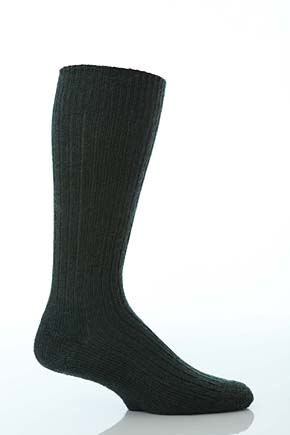 Mens 1 Pair Capricorn Yorkshire Mohair Ribbed Socks With Cushioned Sole In 4 Colours Navy M