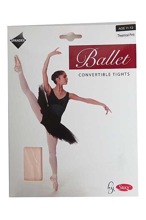 Girls 1 Pair Silky Ballet Convertible Tights Theatrical Pink 11-13