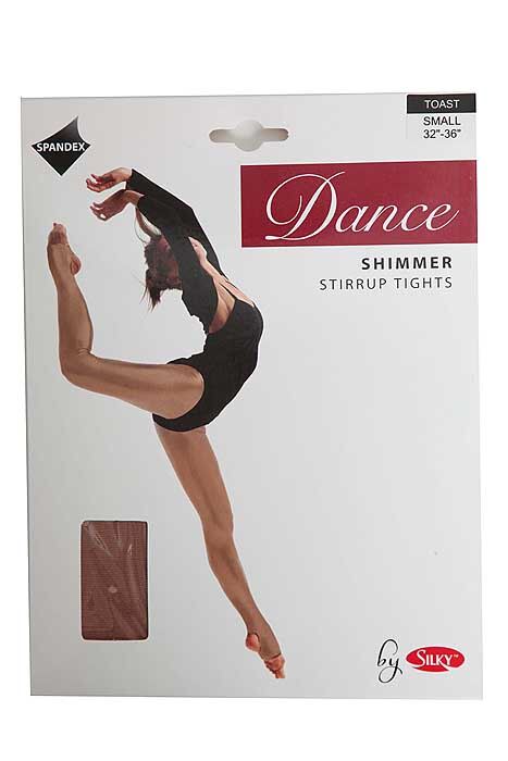 Girls 1 Pair Silky Dance Shimmer Stirrup Tights In 2 Colours Toast 7-9
