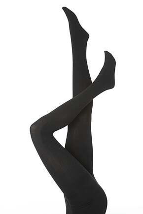 Ladies 1 Pair Pretty Polly Fleecy Opaque Tights Black SM