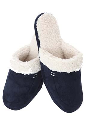 Mens 1 Pair Totes Shirpa Soft Lined Clogs With Memory Foam In 2 Colours Brown M
