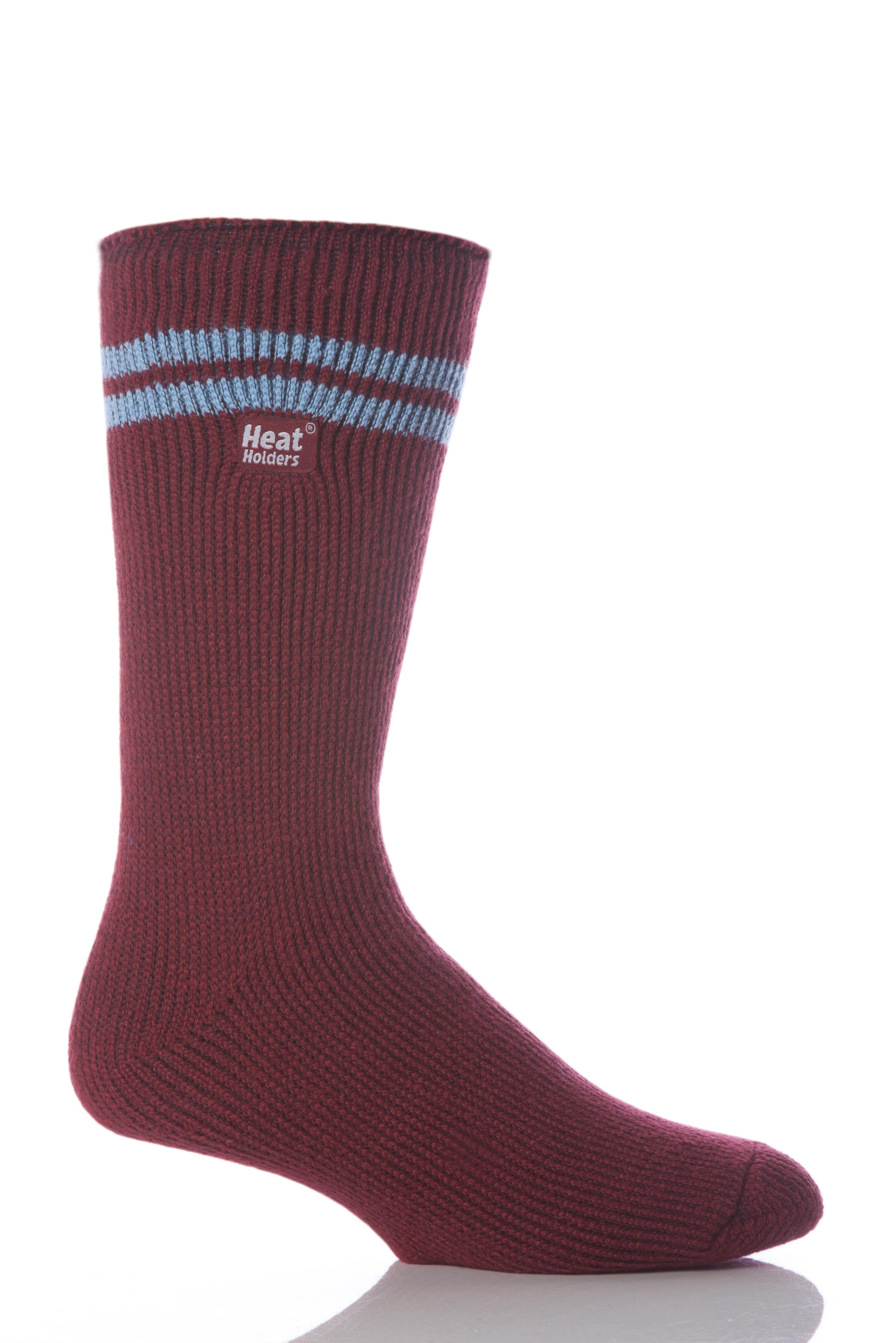 Mens 1 Pair Heat Holders For Football Fans Socks In Claret & Blue