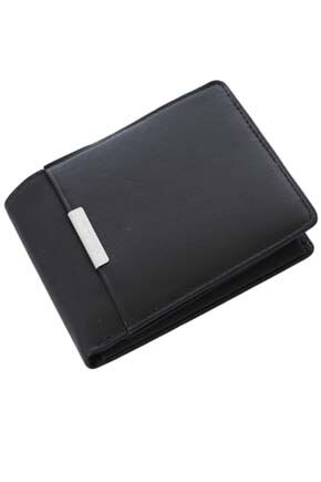 Mens Calvin Klein 8 Credit Card Compartments Slimfold Leather Wallet In 2 Colours Black