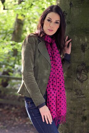 Ladies Bewitched Polka Dot Linen Effect Scarf In 15 Colours Dove