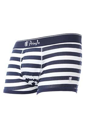 Mens 1 Pack Pringle White & Navy Stripe Fashion Trunks Navy XL