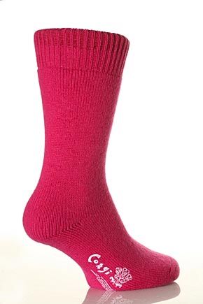 Ladies 1 Pair Corgi 100% Cashmere Cushioned Leisure Socks In Crimson 25% OFF