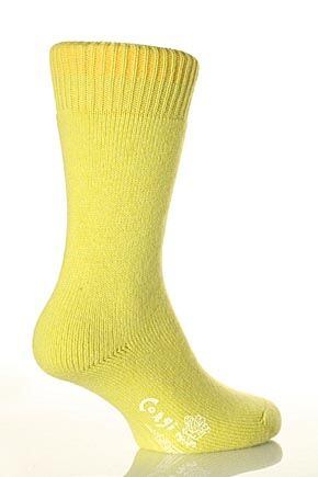 Ladies 1 Pair Corgi 100% Cashmere Cushioned Leisure Socks Lime