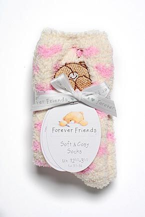 Girls 1 Pair Forever Friends Soft & Cosy Socks In 2 Colours Cream 4-5.5