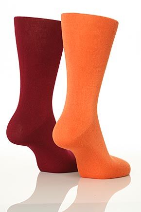 Mens 2 Pair SockShop Plain Bamboo Socks In 5 Colours Grey 12-14