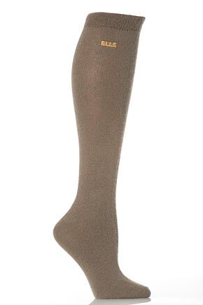 Ladies 1 Pair Elle Angora Plain Knee High With Comfort Cuff In 4 Colours Ice Blue