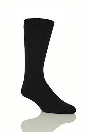 Mens 1 Pair Pantherella 85% Cashmere Rib Socks In 7 Colours Red 9-11
