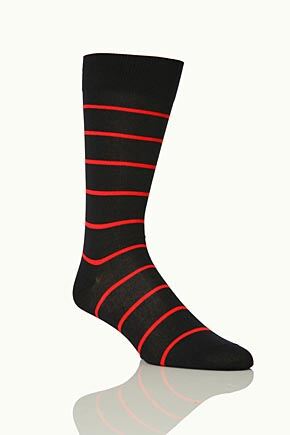 Mens 1 Pair Pantherella Spaced Stripe Cotton Lisle Socks 25% OFF Sky Blue 6.5-8.5
