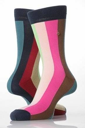 Mens 1 Pair Burlington Colford Vertical Striped Sock In 5 Colours