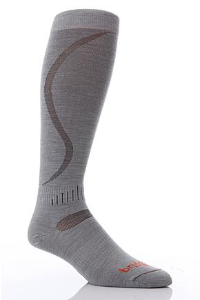 Mens & Ladies 1 Pair Bridgedale Ultra Fit Ski Socks Dove Grey L