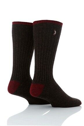 Mens 2 Pair Jeep Rib Sock With Contrast Tip In 3 Colours Brown