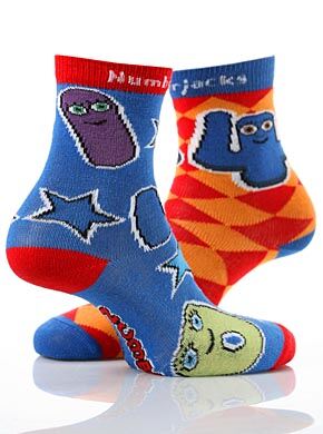 Boys 2 Pair Numberjacks 4 Socks 3 - 5.5 Boys