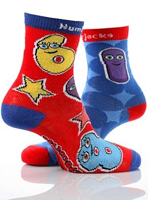 Boys 2 Pair Numberjacks 1 Socks 3 - 5.5 Boys
