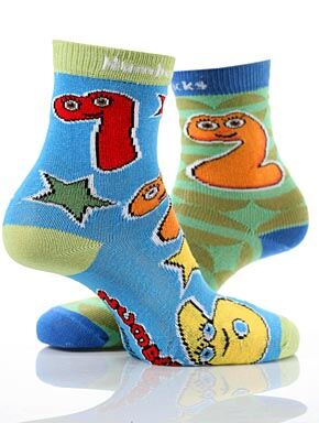 Boys 2 Pair Numberjacks 2 Socks 3 - 5.5 Boys