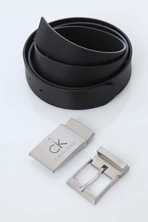 Mens Calvin Klein CK Logo Changeable Buckle & Reversible Leather Belt Box Set