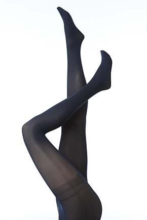 Ladies 3 Pair Charnos 70 Denier Tights With Comfort Top In 2 Colours Navy M-L