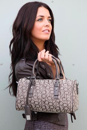 Ladies Calvin Klein Logo Satchel In 3 Colours Grey