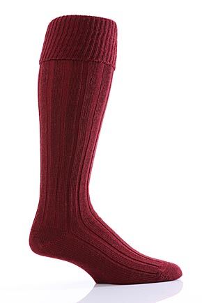 Mens 1 Pair Glenmuir Birkdale Golf Wool Knee High Socks with Turn Over Cuff In 4 Colours Black