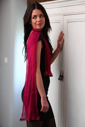 Ladies Bewitched Crinkle Scarf With Lace Trim In 5 Colours Teal