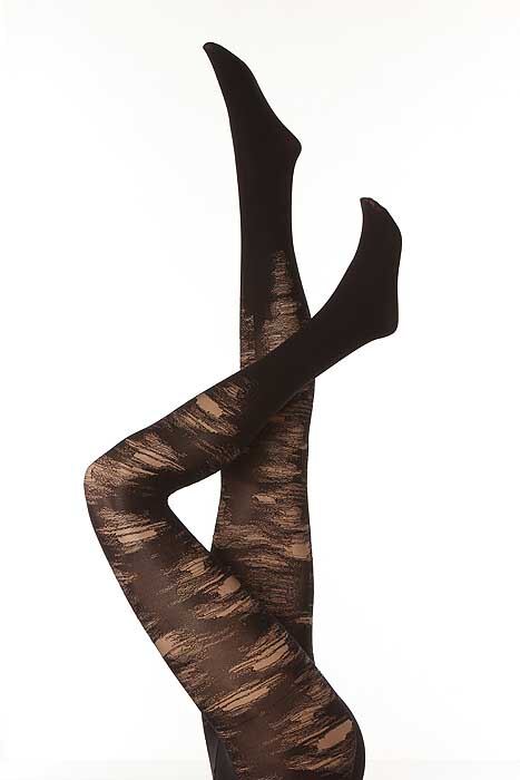 Ladies 1 Pair Jonathan Aston Rebel Ripped Effect Tights Black M