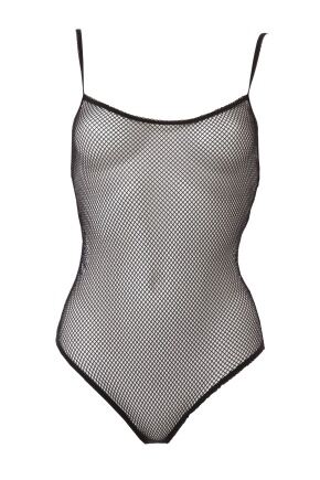 Ladies 1 Pack Elle Fishnet Scoop Neck with Thin Straps Body Stocking In 3 Colours Black