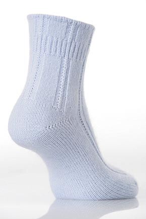 Ladies 1 Pair Falke Angora Bedsock In 4 Colours Asian Blue