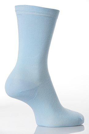 Ladies 1 Pair Elle Fine Pima Cotton Plain Trouser Sock In 22 Colours Pink Halo