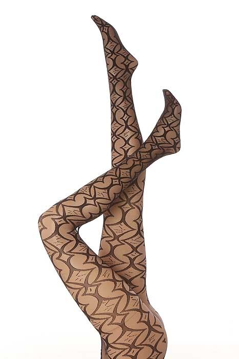 Ladies 1 Pair Jonathan Aston Fierce Tribal Patterned Tights Black S