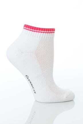 Ladies 2 Pair Glenmuir Ardelle Half Cushion Secret Socks In 5 Colours White - Sand