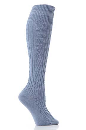 Ladies 1 Pair Pantherella Basket Weave Knee High Socks In 4 Colours Cream