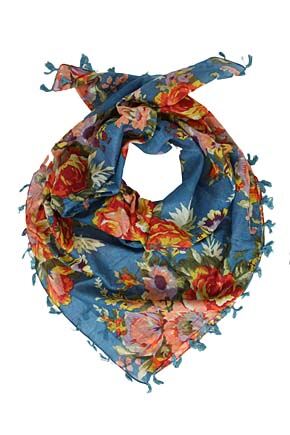 Ladies Bewitched Large Square Floral Scarf In 5 Colours Pink