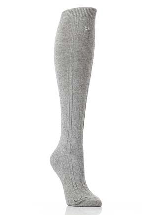 Ladies 1 Pair Calvin Klein Chunky Cable Holiday Socks In 4 Colours Ecru