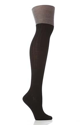 Ladies 1 Pair Pantherella Rib Over The Knee Sock In 3 Colours Blackberry