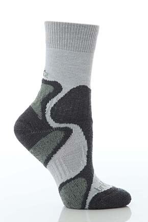 Ladies 1 Pair Bridgedale X-Hale Trailblaze Sock With Impact And Protective Padding Grey - Jade M