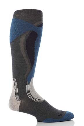 Mens 1 Pair Bridgedale Midweight Control Fit Winter Sports Sock In 3 Colours Black - Stone 6-8.5