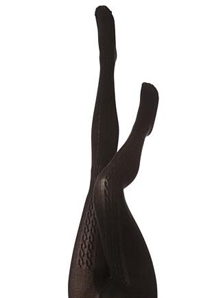 Ladies 1 Pair Pretty Polly Cable Front Seam Tights 33% OFF Black ML