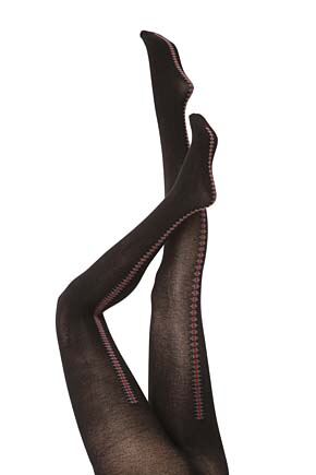 Ladies 1 Pair Pretty Polly Fairisle Backseam Tights 33% OFF Black ML