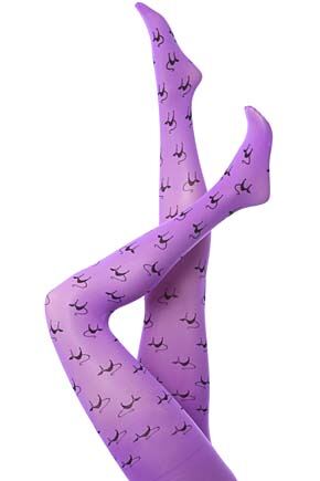 Ladies 1 Pair Silky Tattoo Halloween Black Cat Tights