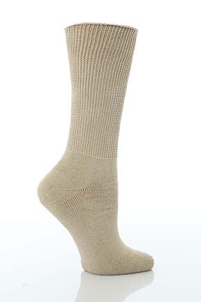 Ladies 1 Pair HJ Hall Diabetic Socks In 2 Colours Oatmeal