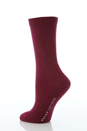 Ladies 1 Pair Falke Cosy Wool & Cashmere Socks In 7 Colours Dark Brown 2.5-5