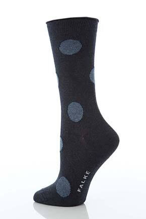 Ladies 1 Pair Falke Dot Socks In 5 Colours Nutmeg 39-42