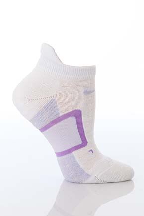 Ladies 1 Pair Nike Dri-FIT Cushioned Training Low Cut Socks With Tab In 2 Colours White - Glacier Bl