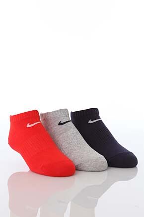 Kids 3 Pair Nike Non Cushioned Trainer Liners In 4 Colours Prysm Pink - White XS